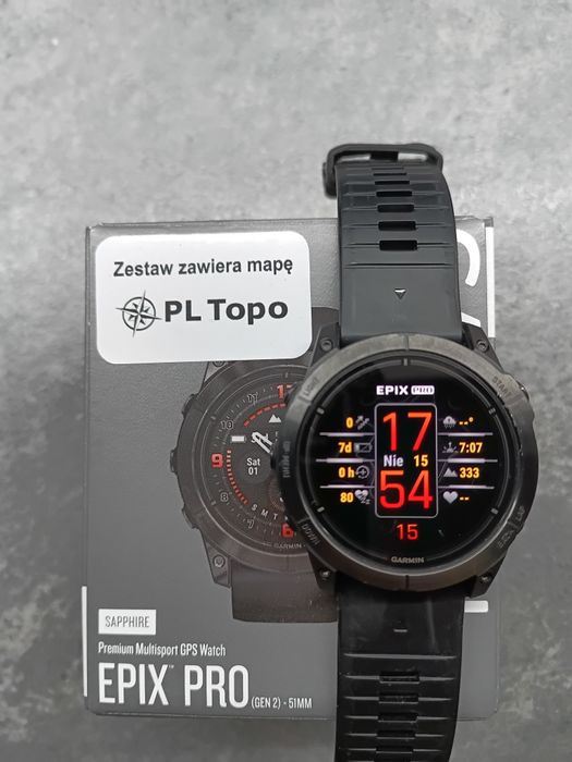 Garmin Epix Pro gen 2 51mm Saphire Carbon Grey DLC Titanium Mapy
