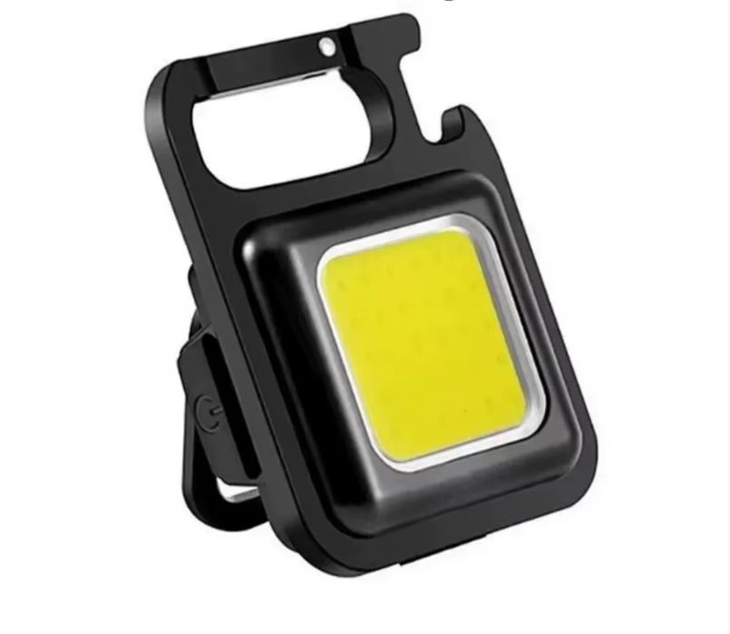 Чорний Світлодіодний ліхтар брелок з карабіном