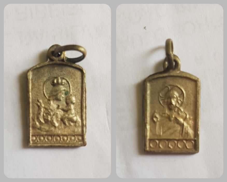 Conjunto de 6 medalhas miniatura religiosas