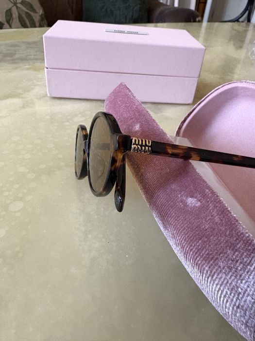 Okulary Miu Miu brazowe