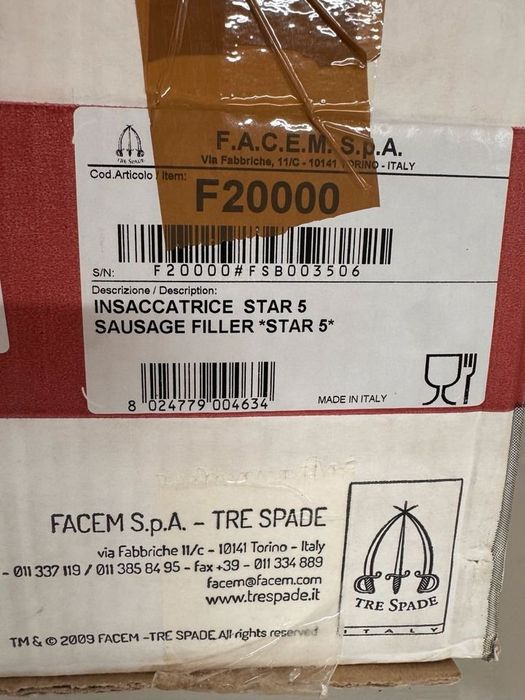 Tre Spade Star 5 Nadziewarka do kiełbasy / Strzykawka do kiełbasy