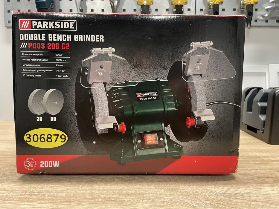 PARKSIDE podwójna szlifierka stołowa PDOS 200 C2, 200 W, 2 TARCZE