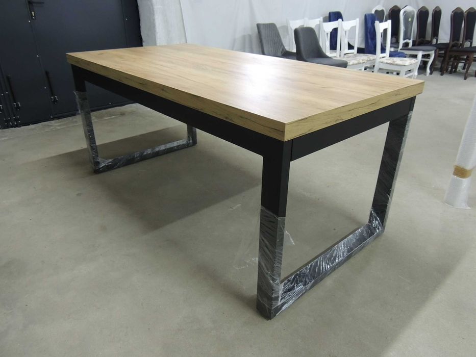 ROZKŁADANY Stół LOFT industrialny 180x90+2x40 Dostawki  Gruby Blat