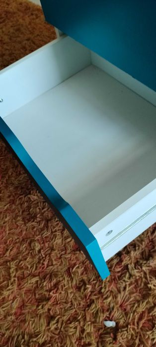 Módulo de gavetas secretaria (3 gavetas) azul ebranco