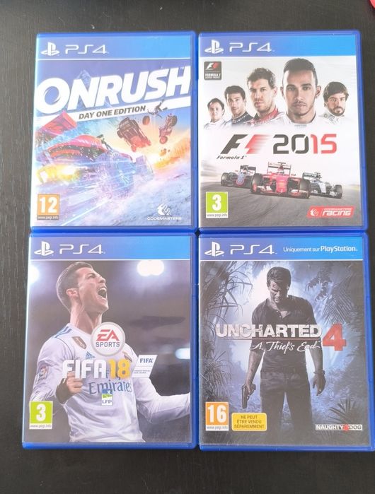 Uncharted 4/Onrush/F1 2015/Fifa 18 PlayStation 4