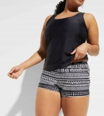 B.P.C czarny top tankini z wycięciami 40.