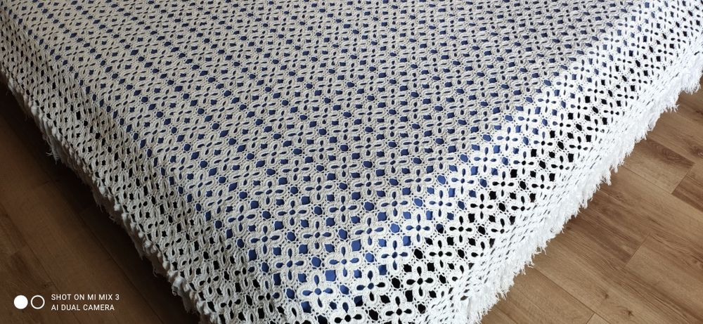 Colcha de crochê vintage