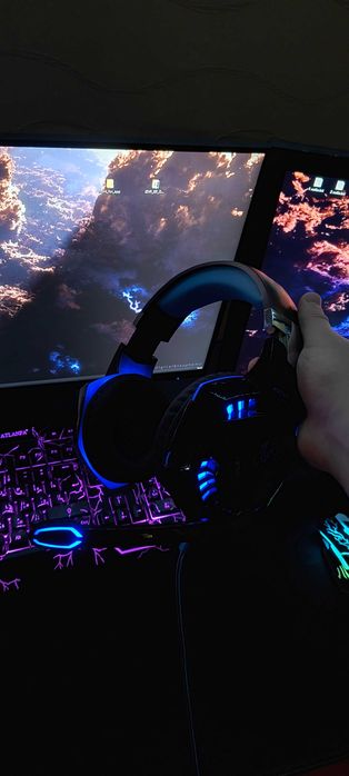 ПОЛНЫЙ ИГРОВОЙ НАБОР! ПК + 2 монитора + RGB периферия + кресло + стол