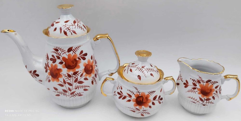 Serwis kawowy Macedonia Włocławek ręcznie malowany Borucki
