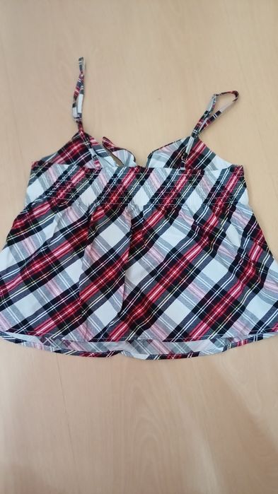 top, preto / vermelho / branco