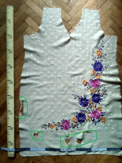 в национальном стиле красивая вышивка шелком на хлопке гирлянда цветы