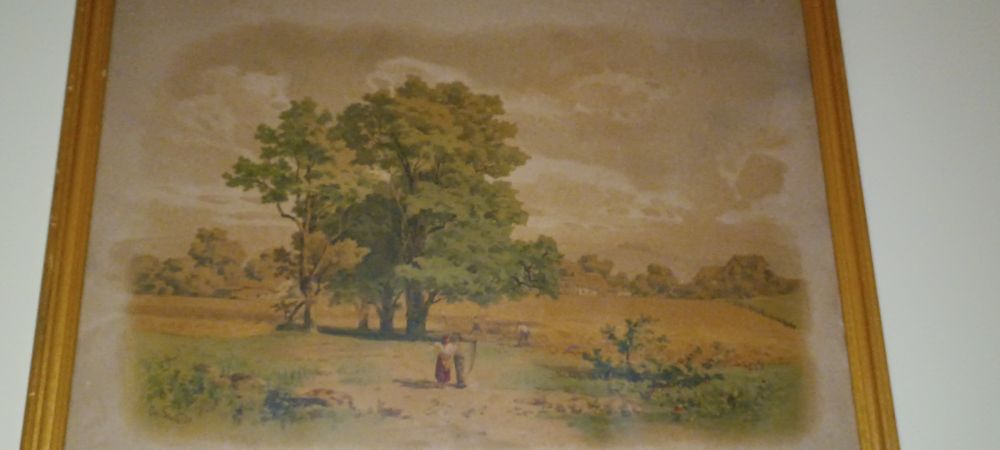 Quadro com antiga gravura paisagem