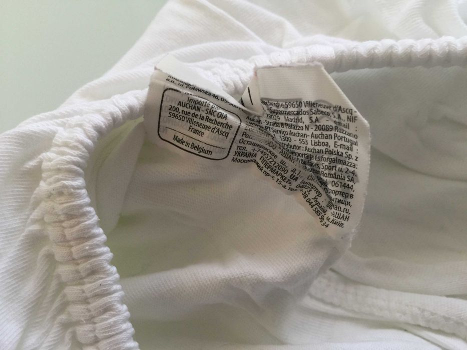 2 Lençois de Baixo c/ Elásticos Branco AUCHAN 120x60