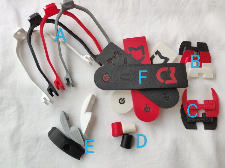 Peças para melhoria da Xiaomi M365 - Cada foto um Kit de peças