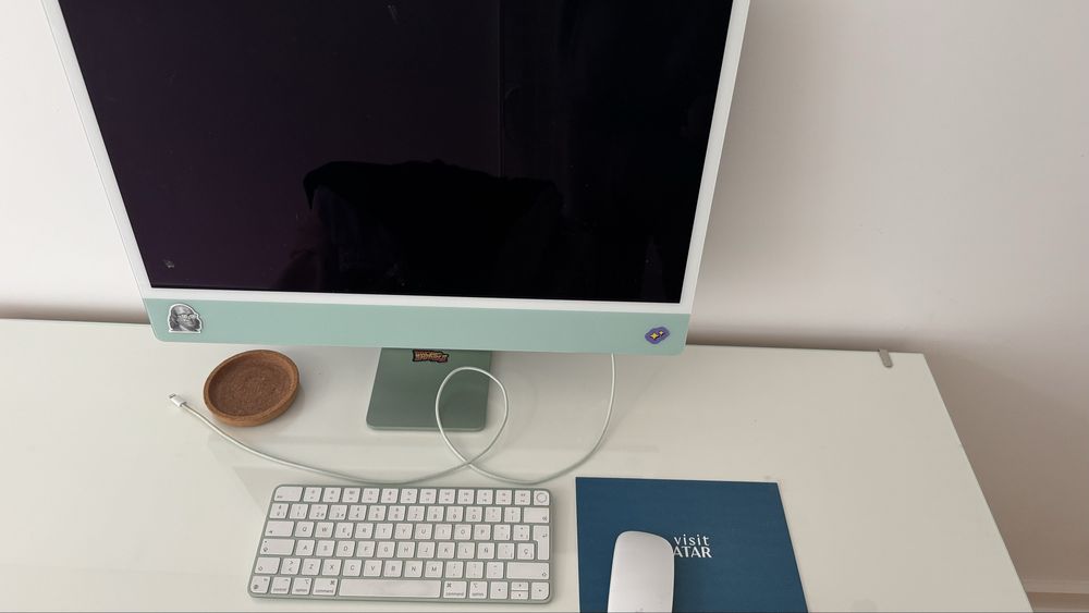 iMac verde de 24” com ecra Retina 4.5k