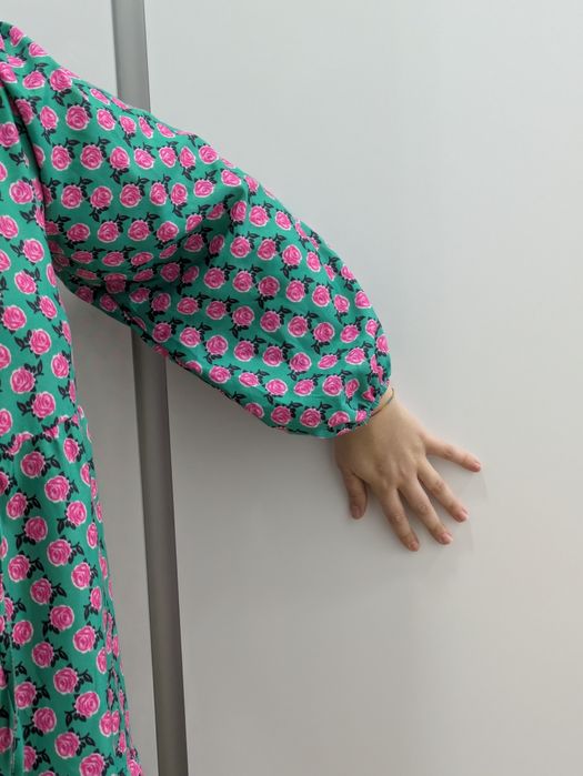 Vestido Floral com Rosas Verde, Novo, Tamanho L