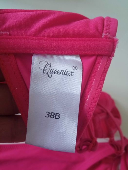 Queentex damski strój kąpielowy koralowy dwuczęściowy r 38
