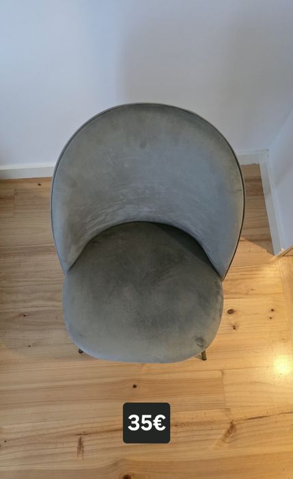 5 Cadeiras de Veludo cinza/preto