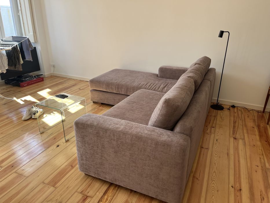 Sofa canto POR ESTREAR com almofadas e capas almofadas extra