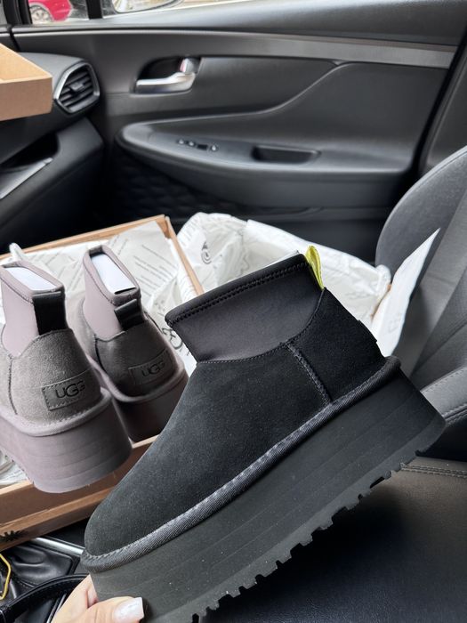 Ugg dipper platform 36 сірі і чорні угг 37 на платформі