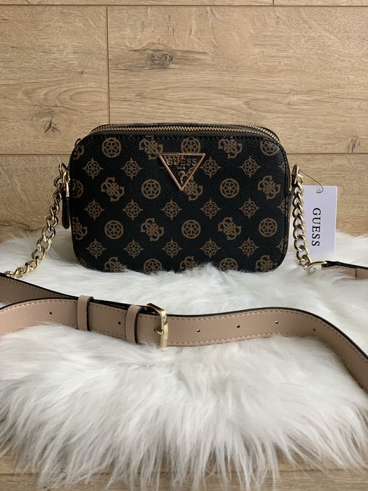 Жіноча сумка guess кроссбоді noelle коричнева