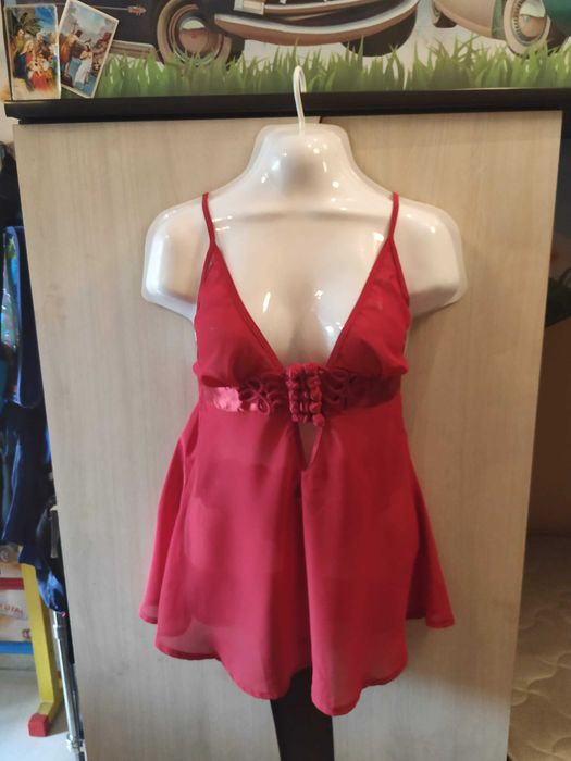 Червоний жіночий пенюар, розмір S