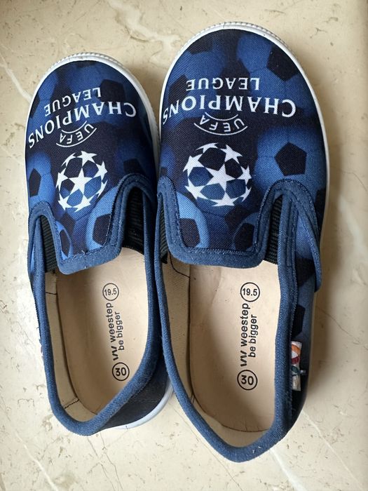 Сліпони для хлопчика сині тапочки мокасини