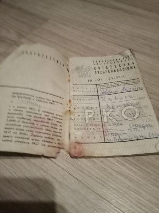 Książeczka oszczędnościowa PKO