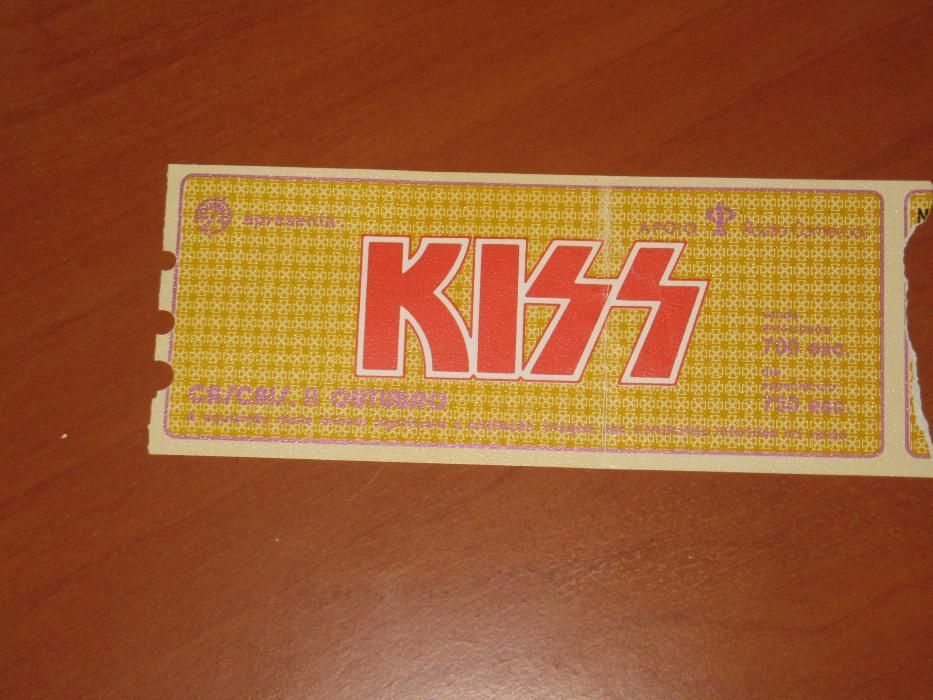 Bilhete concerto KISS Cascais 1983