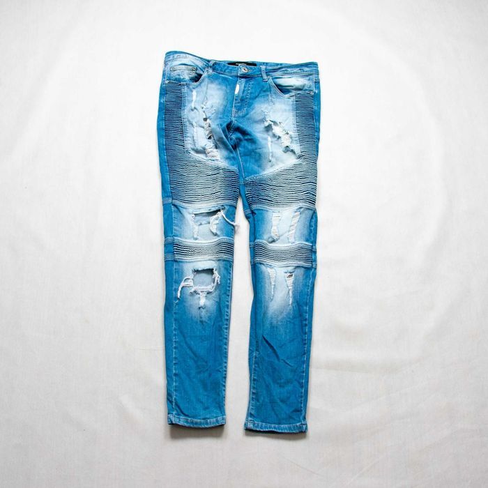 Represent biker jeans destroy spodnie jeansowe 32us biodrówki
