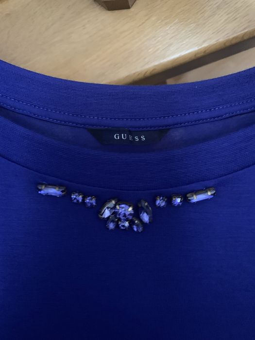Bluzka Guess kobaltowa, elegancka ( oversize ) roz M