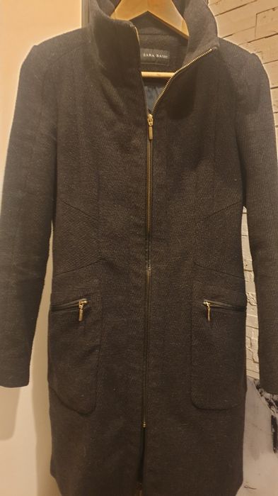 Zara grafitowy płaszcz damski rozmiar M