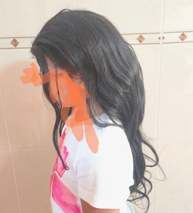Peruca cabelo humano preta