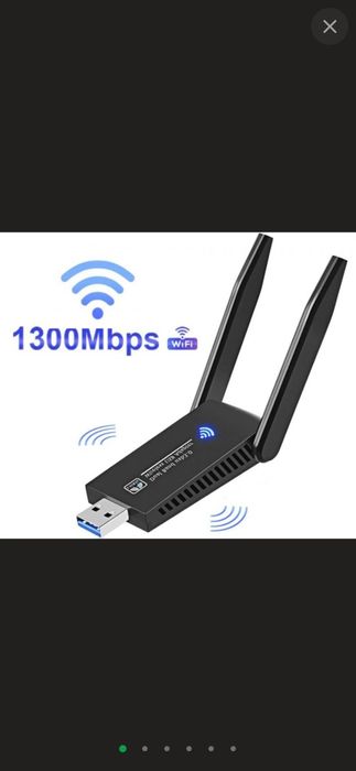 Двухдіапазонний USB Wi-Fi адаптер 2.4/5GHz 1300 Mbps Wireless Lan Card