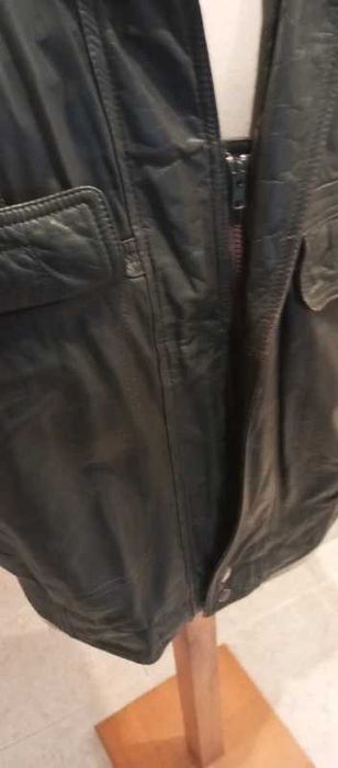 Blusão bomber vintage genuíno couro