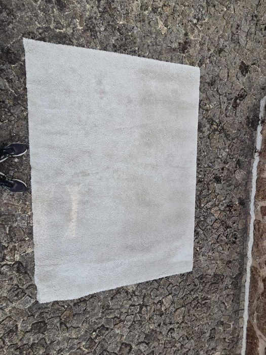 Tapete Felpudo Grande 170x240cm Bege/Cinza - Sem Defeitos