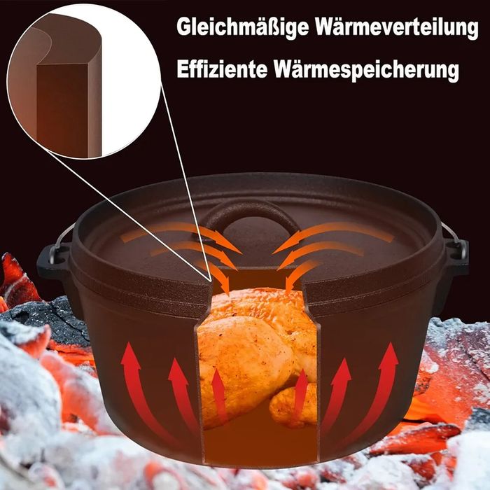 12-częściowy zestaw żeliwna patelnia Garnek płyta grillowa żeliwne