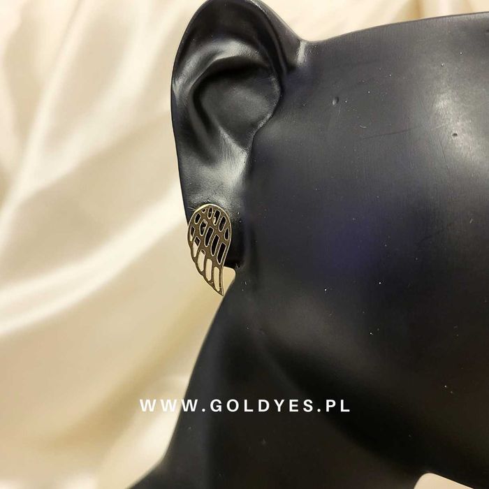 Złote kolczyki skrzydła próby 585 14 k