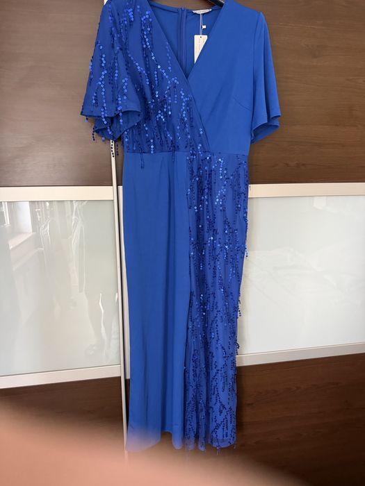 Kombinezon koloru zafir sylvestrowy