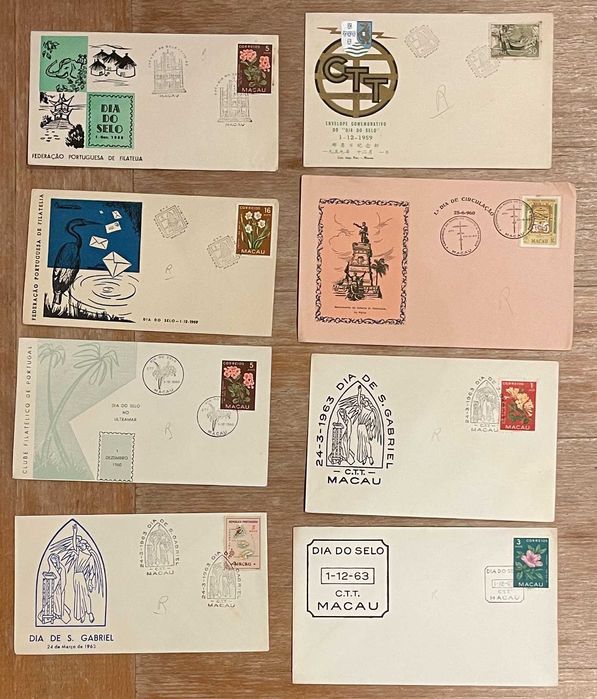 Lote 13 FDC e envelopes comemorativos Macau 1958-1972