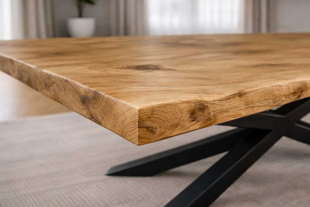 Stół Pająk Dębowy LOFT 100% Lite Drewno DĄB Rozkładany.