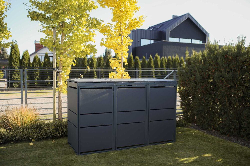 Zabudowa na kosze Top Box Obudowy koszy Osłony koszy 3x240L Premium