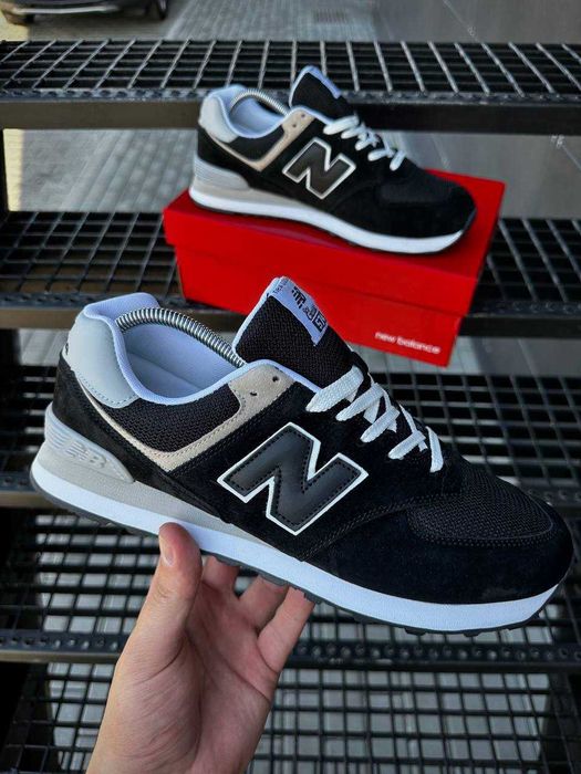 ХІТ! Кросівки New Balance 574 Black White 40 41 42 43 44 45 нью беленс
