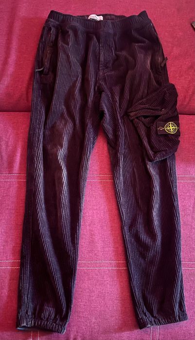 Штаны Stone Island оригинал, вельвет, темно-синие