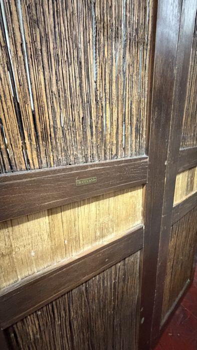 Biombo  marca Intad em Madeira e Bambu – 3 Painéis