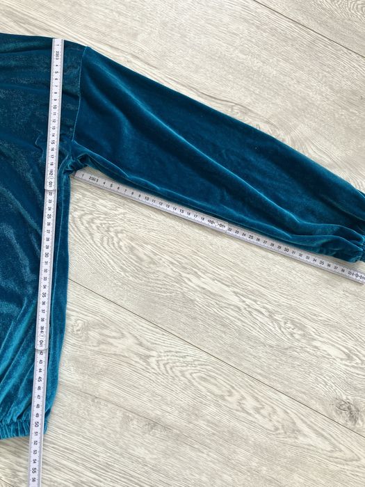 Bluza welur turkusowa