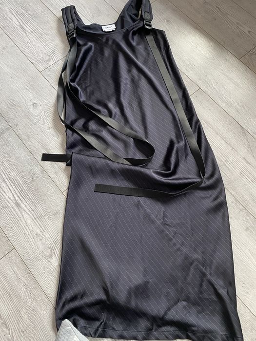 Dkny piekna satynowa dluga sukienka orginalna roz 36