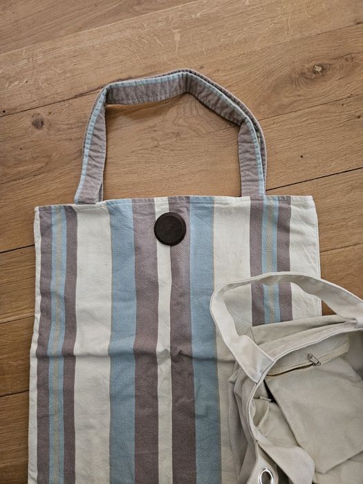 Dwie praktyczne torby eco len & canvas w zestawie