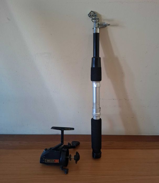 Conjunto Cana de Pesca extensível e carreto Sailor