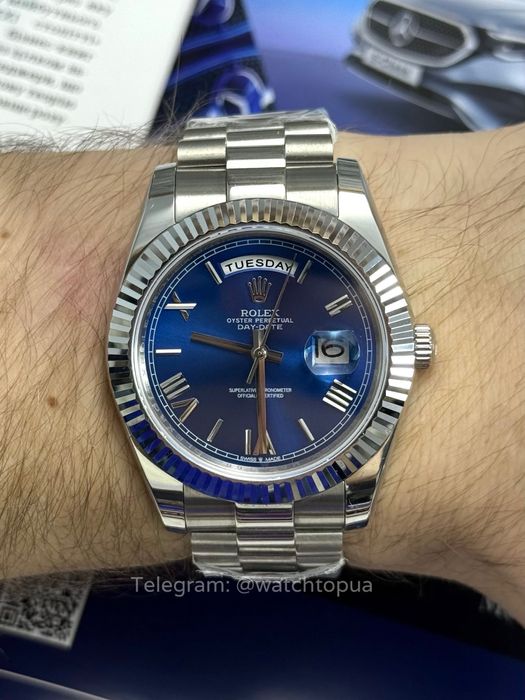 Годинник Rolex Day-Date 40 Blue Roman Dial Ролекс